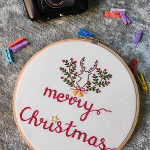 Christmas embroidery hoop / Christmas gift / Christmas hoop / Christmas home decor / Christmas tree ornaments / Christmas decorations image 2