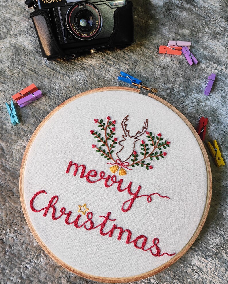 Christmas embroidery hoop / Christmas gift / Christmas hoop / Christmas home decor / Christmas tree ornaments / Christmas decorations image 2