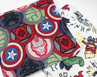Double-sided Cotton Coasters | Marvel Inspired | Set of 2 | 4" x 4"