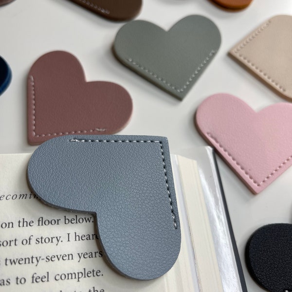 Heart Shape Leather Bookmark