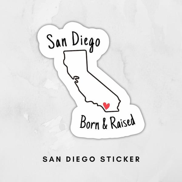 Lokale SoCal-sticker geboren en getogen in San Diego