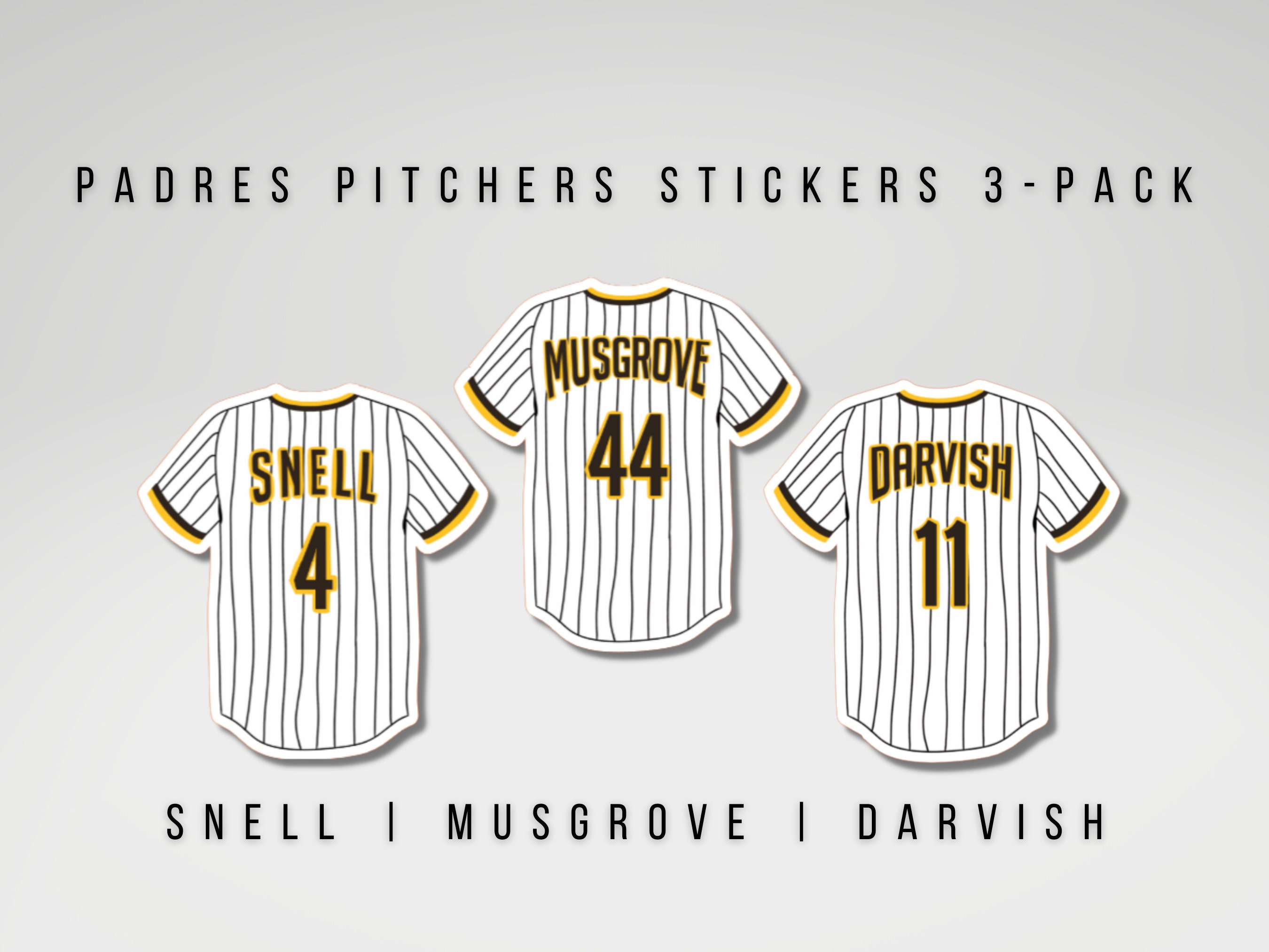 San Diego Pitchers Snell Musgrove Darvish Stickers Pack 