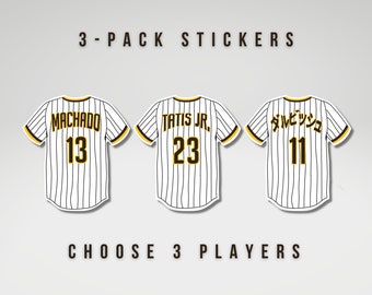 San Diego Jerseys Stickers Pack Choose Three