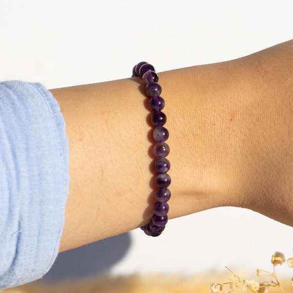 Amethyst Pearl Bracelet - Gemstone bracelet - Friendship bracelet - Natural stone bracelet - Purple bracelet - Gift idea - NONOSH