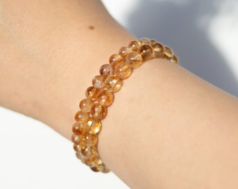 Citrien kralen armband - natuursteen armband - vriendschapsarmband - edelsteen armband - cadeau idee - gele armband - NONOSH