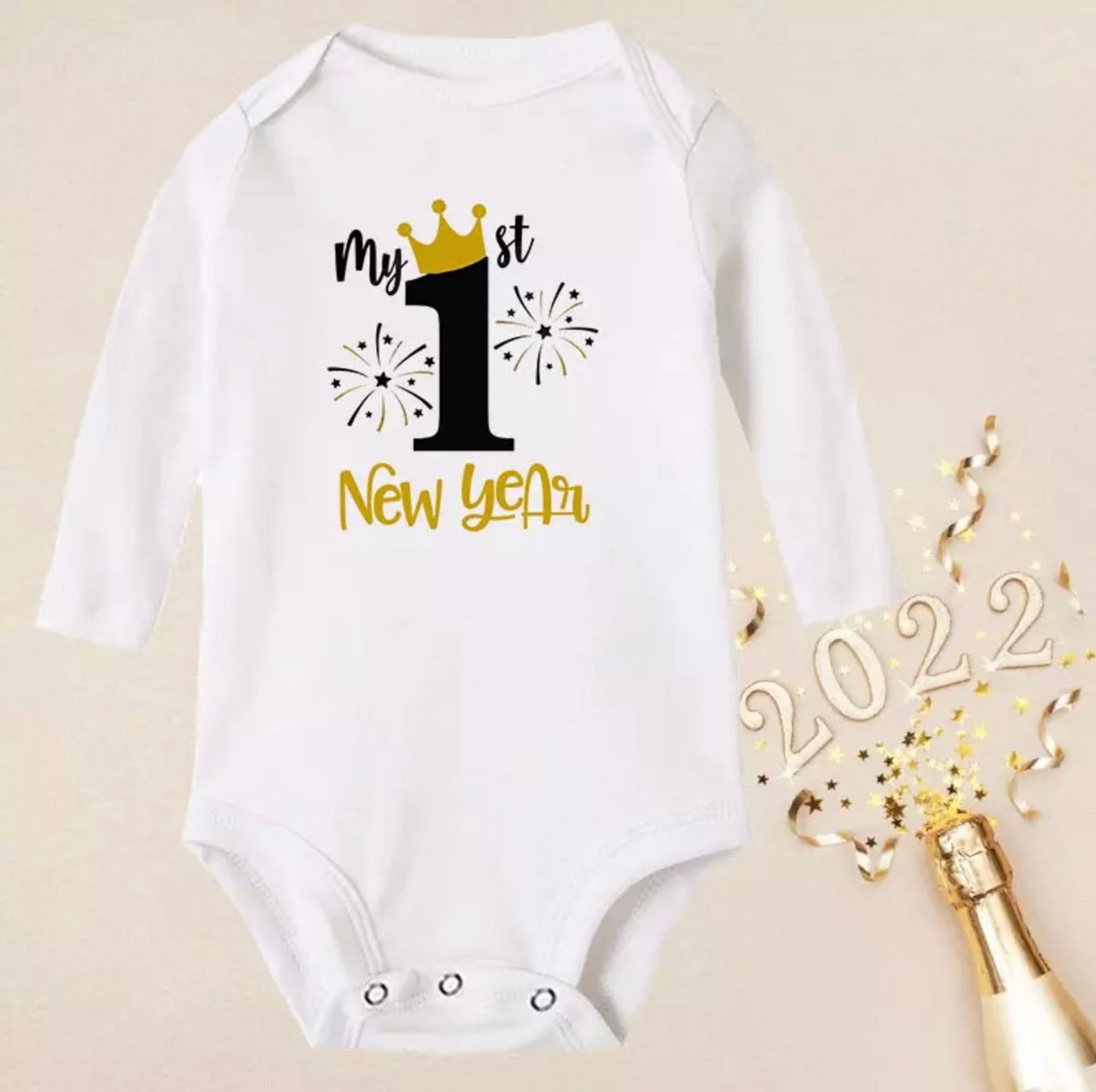 Hello 2022 My 1st New Year Newborn Baby Long Sleeve Rompers Etsy
