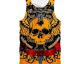 Skull tank top unisex custom top singlet gift tank