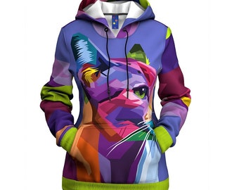 Cat hoodie hooded unisex custom top gift hoodie