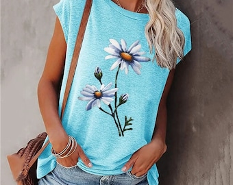 Flower shirt tshirt unisex custom shirt top gift shirt