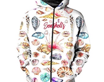 Seashells hoodie hooded unisex custom top gift hoodie