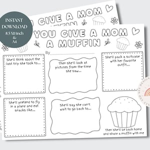 Muffins with Mom Printable, Editable Mother&#39;s Day Invitation, Fun Kid&#39;s Activity, Digital Download for Kids, Instant Craft, Travel Edition