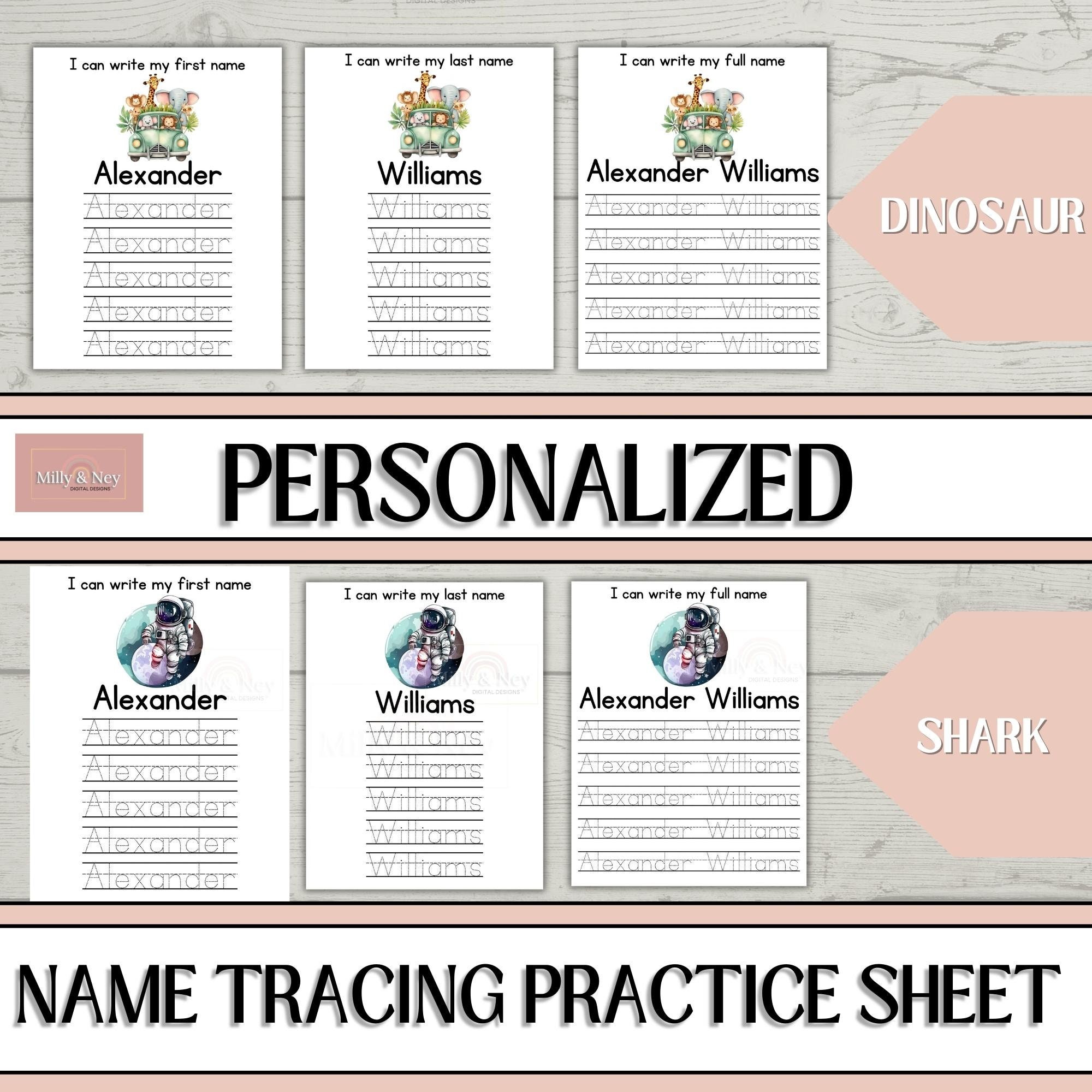 Personalized Name Trace Handwriting Worksheet Kids Printable ...