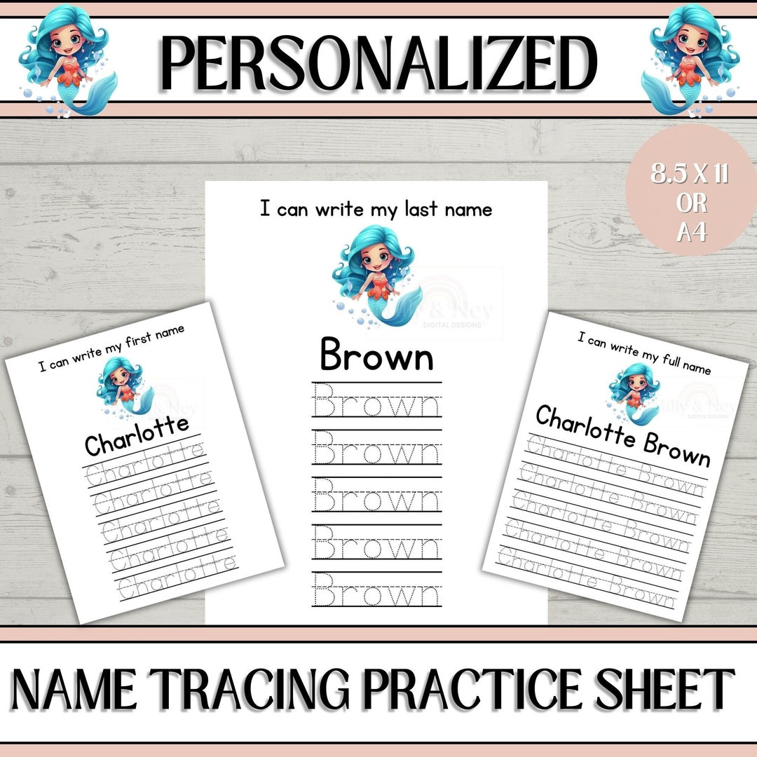 Personalized Name Trace Handwriting Worksheet Printable Handwriting ...