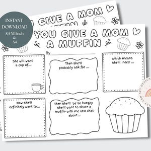 Muffins with Mom Printable, Editable Mother&#39;s Day Invitation, Fun Kid&#39;s Activity, Digital Download for Kids, Instant Craft, Travel Edition
