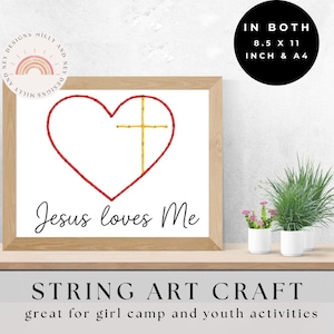 Girls Camp Activities 2025 LDS Youth Theme, Jesus Loves Me String Art Craft, Young Women Activity Days Craft,  General Conference