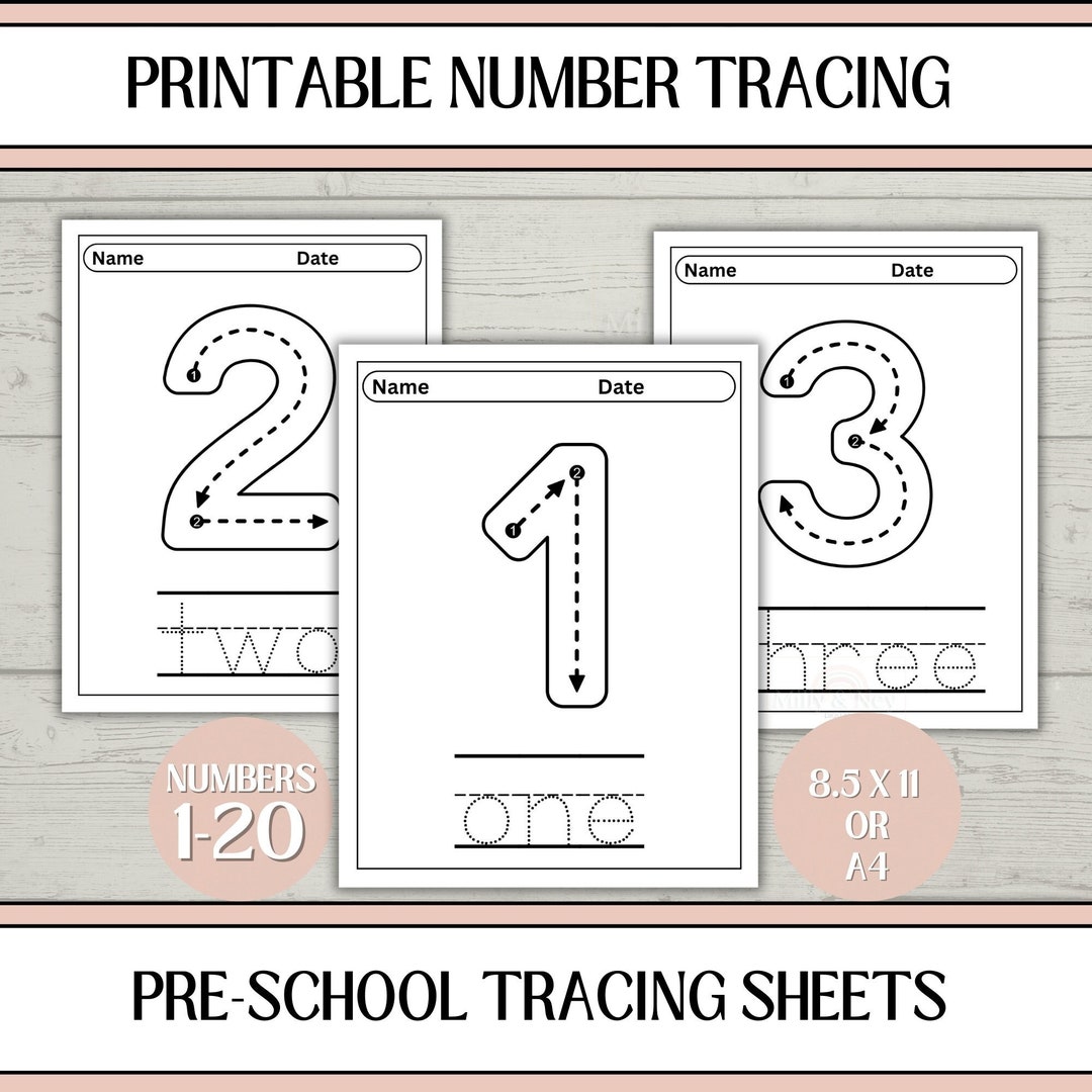 Tracing Numbers 1-10 Printable Number Tracing Worksheets for Kindergarten  Preschool Number Tracing Workbooks 1 - 20 Pdf Prek Practice Trace - Etsy, image size:1080x1080