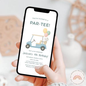 4th Golf Birthday Invitation, Editable Boys Golf Party Invite, Digital Sports Birthday, Instant Download Template, forth Top Instant Evite