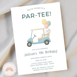 4th Golf Birthday Invitation, Editable Boys Golf Party Invite, Digital Sports Birthday, Instant Download Template, forth Top Instant Evite