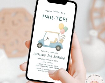 2nd Golf Birthday Invite, Kids Golf Birthday Party Invitation, Editable Template, Digital Download, Fun Sports Theme Evite for Kids