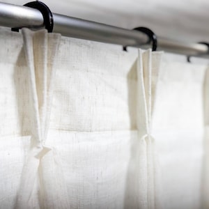 Linen Sheer Curtains: Triple Pinch Pleat, Custom Sizes, 52 Colors, Elegant Light Filtering Panels