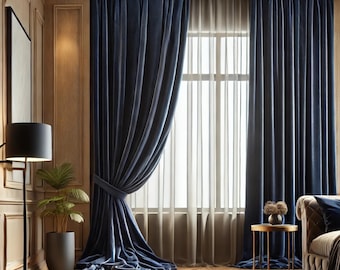 Luxury Velvet Curtain Panels, 18 Colors. Custom Size, Bedroom and Living Room Curtains.