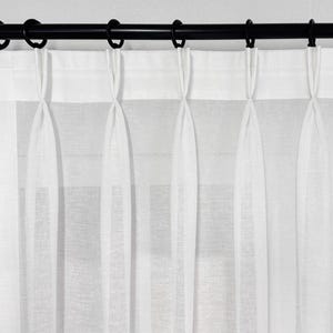 Linen Sheer Curtains: Euro Pleated Living Room Drapes, 52 Colors, Double Pinch Pleated Panels