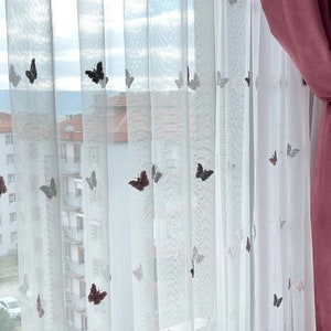 Sheer Curtains with Butterfly Patterns for Kids&#39; and Teenage Rooms Custom Sheer Curtains