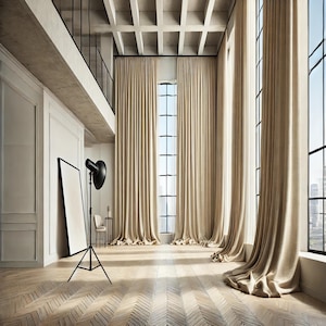 Extra Long Linen Curtains, 32 Colors. Drapes For Living Room, Rod Pocket, Grommet, Multfunctional Heading Style.