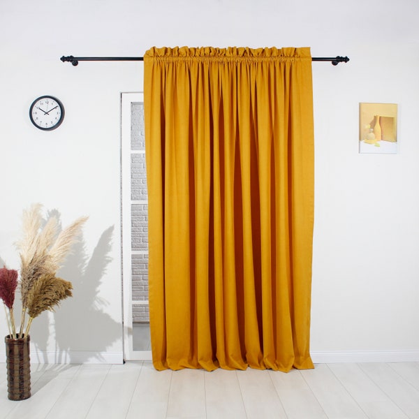 Double Sided Linen Curtains, 38 Colors Options. Extra Long Faux Linen Curtains for Living Room Doorway Drapes