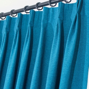 Pinch Pleat Linen Curtains: Elegant Living Room Drapes, 32 Colors, Custom Home Decor