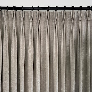 Pinch Pleated Chenille Curtains, Heavyweight Luxury Drapes, Winter Curtains