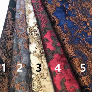 Velvet Curtain Fabric Samples 5 Colors Luxury Curtain Swatches Blue Velvet