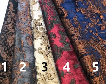 Luxury Velvet Curtains 5 Colors,  Extra Long Damask Velvet Drapes for Living Room, Rod Pocket, Grommet, Hook and Ring Hanging Style.