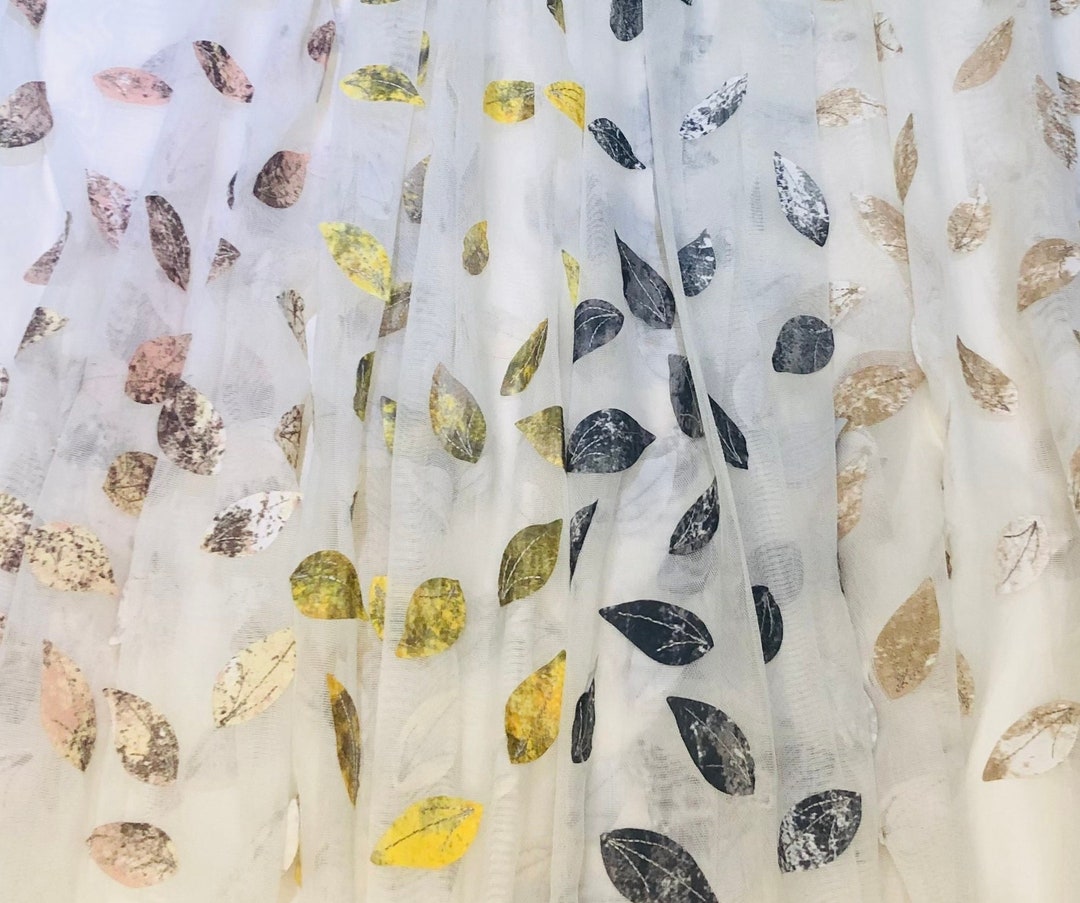 Sheer Curtains Leaf Pattern 4 Color Options Custom Sheer Etsy