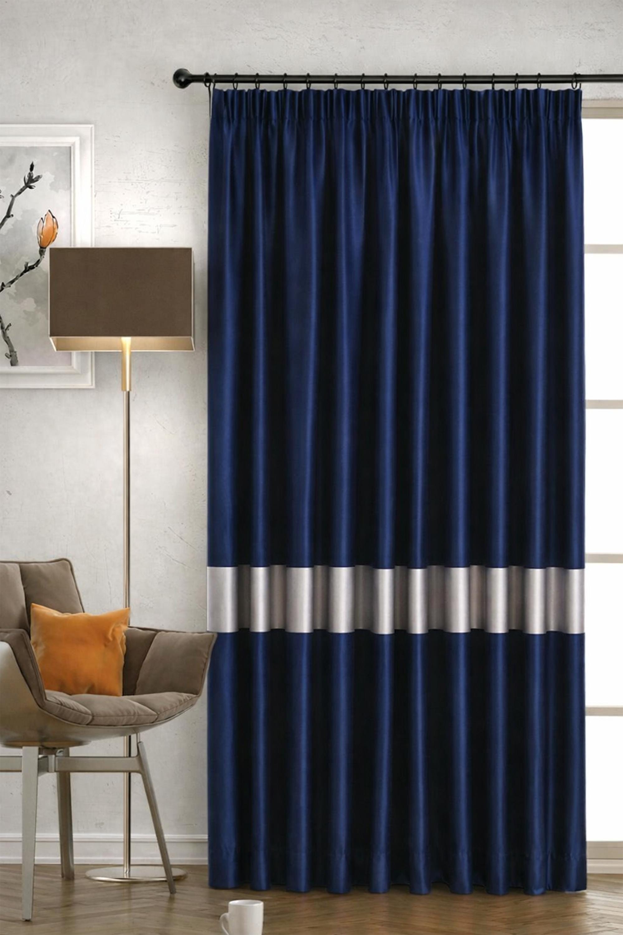 Color Block Curtains, 3 Colors. Striped Custom Drapes for the Living ...