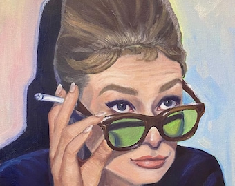 Audrey Hepburn Original Oil Painting