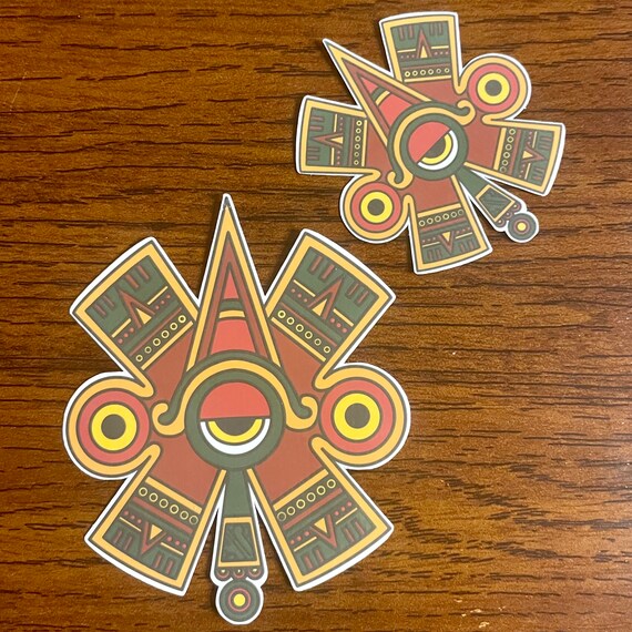 Aztec Eye nahui Ollin Vinyl Sticker Medium/large | Etsy