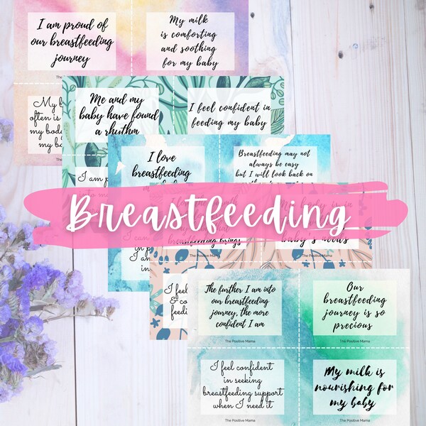 BREASTFEEDING AFFIRMATION CARDS/ Positive breastfeeding affirmations/ Mama affirmations/ Breastfeeding mum gift