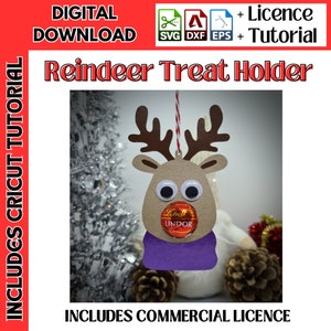 Rentier Leckerli Halter Aufhänger | Digitaler Download SVG | 2101