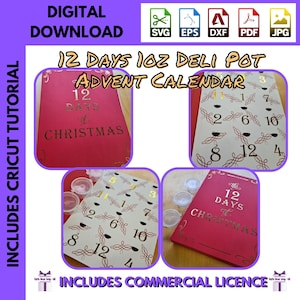 SVG 12 Days Wax Melt Advent Calendar for 1oz Deli Pots 2257 Book