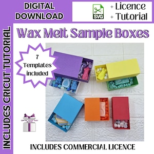 Digitale SVG-bundel | Wax Melt Sample Geschenkdozen | Wassmeltverpakking 2311