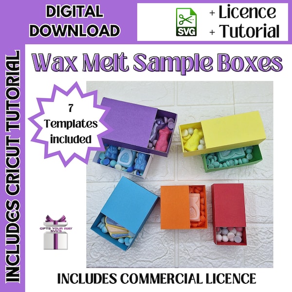 Digital SVG Bundle | Wax Melt Sample Gift Boxes | Wax Melt Packaging 2311