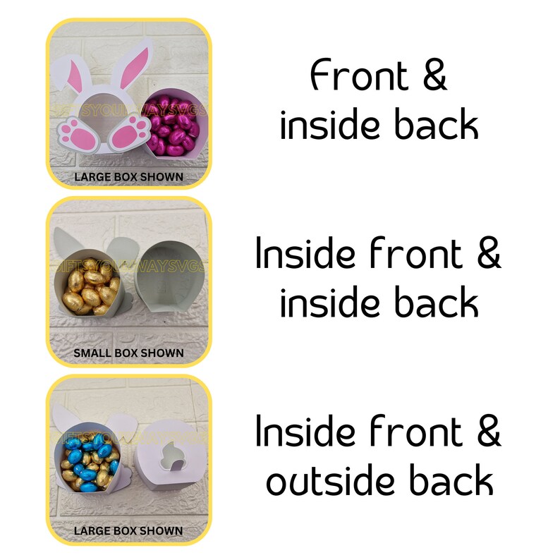 SVG Bunny Treat Box Easter Holder Cut File Digital Download 2301 - Etsy ...