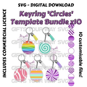 Circles Keyring Keychain Template Bundle | 2280