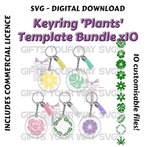 Plants Keyring Keychain Template Bundle | 2278