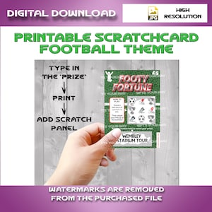 Carte à gratter imprimable | Thème Football Football | 2332