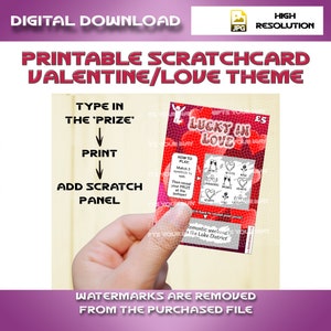 Scratchcard stampabile / Tema Amore San Valentino / 2335