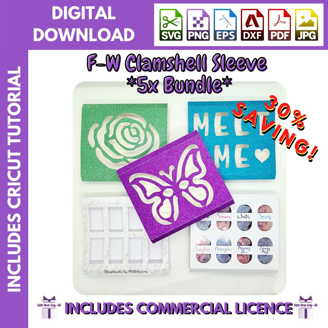 SVG Bundle for Wax Melts for FW Clamshell Sleeve. 2222 - Etsy