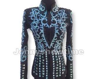 Gilet D'équitation Western Pour Fille, Rodeo Queen, Rose, Stretch, Sur Mesure