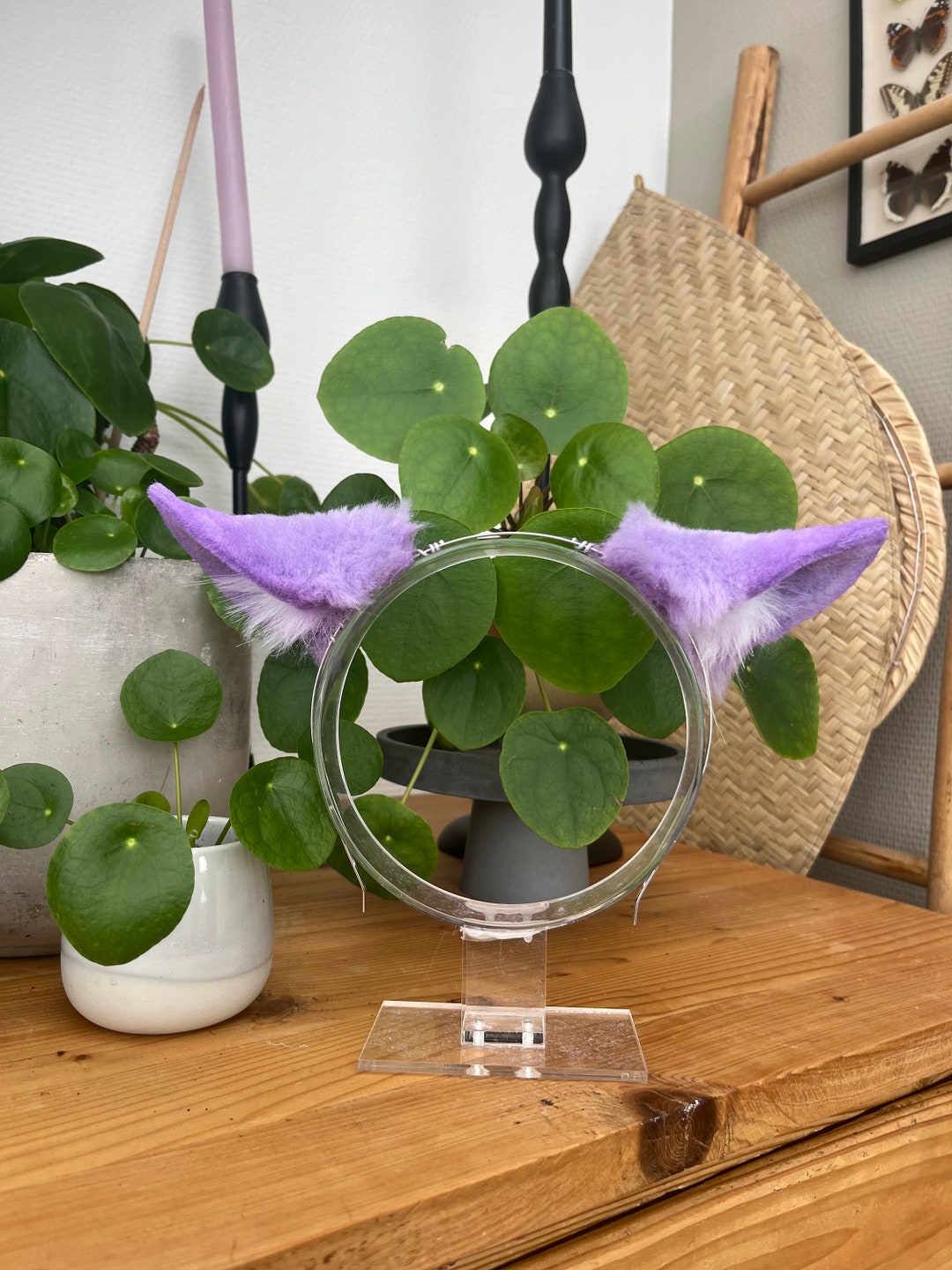 Nekopara Cinnamon Cosplay Cat Ears Kitty Ears Faux Fur Earsies Purple